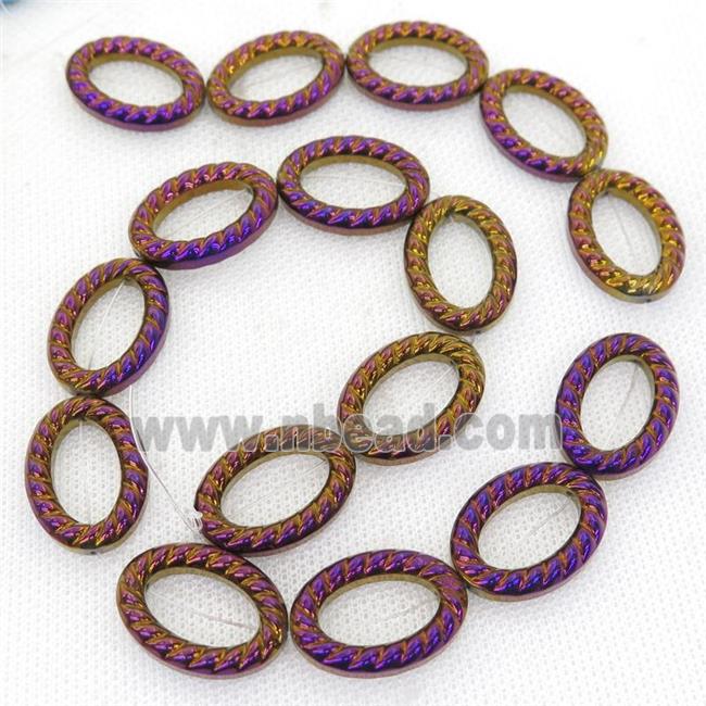 purple Hematite oval beads