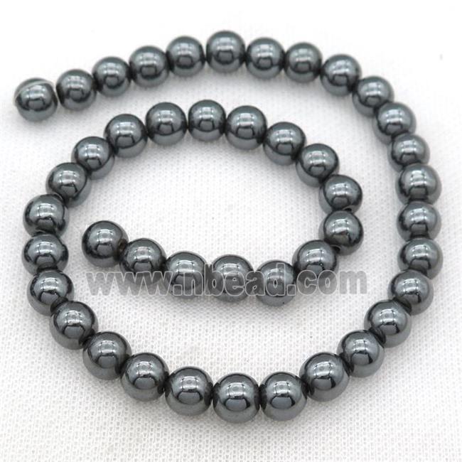 round Black Hematite Beads