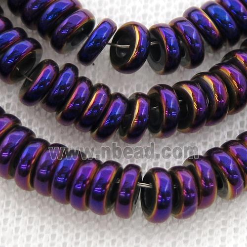 purple Hematite heishi beads 