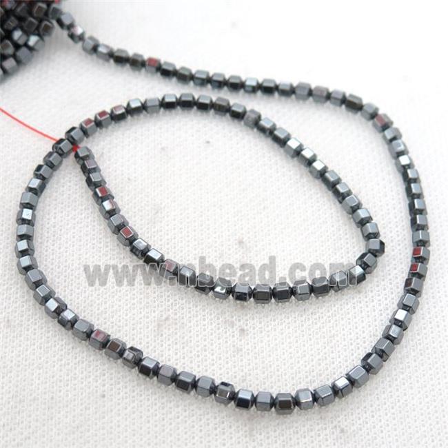 black Hematite prism column beads