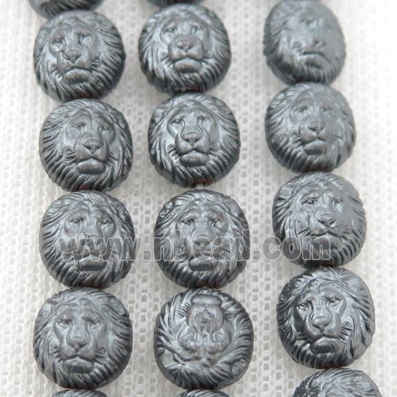 matte black Hematite Lion Beads