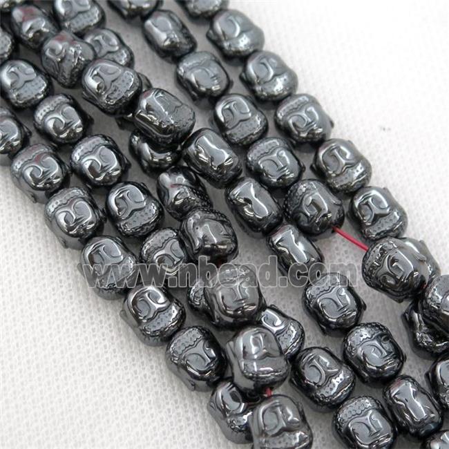 black Hematite buddha beads