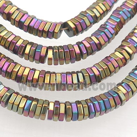 Hematite Hexagon Beads Multicolor Electroplated