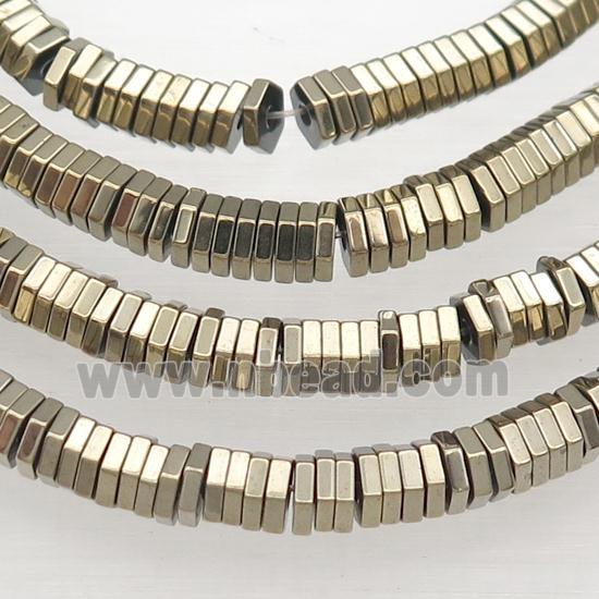 Hematite Hexagon Beads Pyrite Electroplated