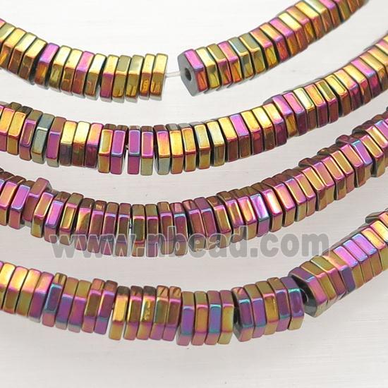 Hematite Hexagon Beads PurpleGold Electroplated