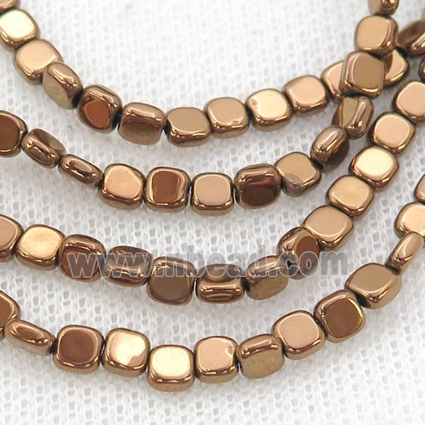 Hematite Beads Square Brown