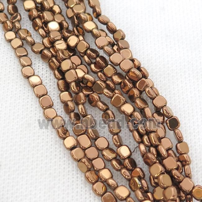 Hematite Beads Square Brown