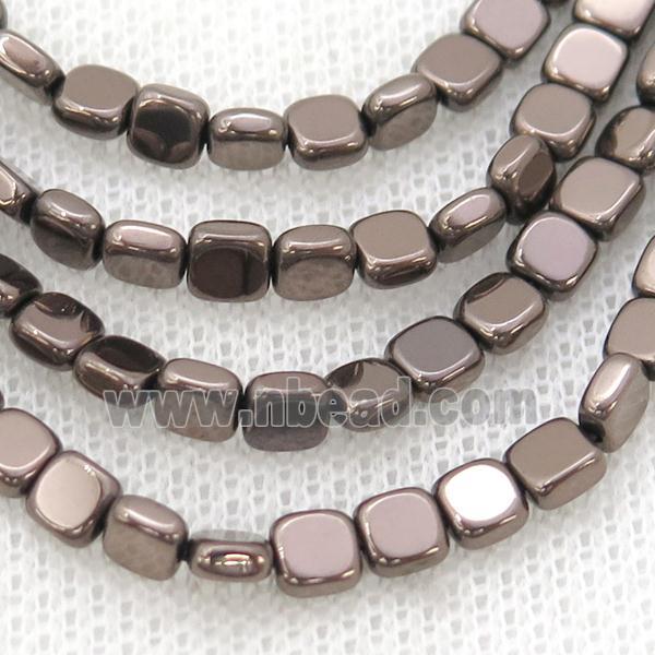 Chocolate Hematite Beads Square