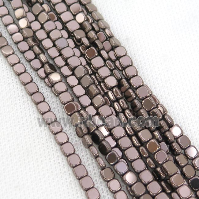 Chocolate Hematite Beads Square