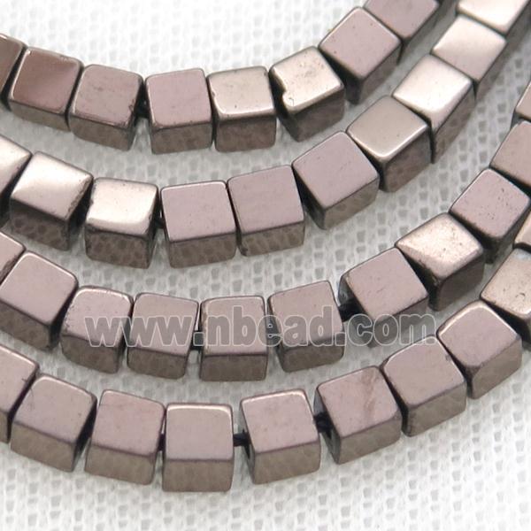 Chocolate Hematite Cube Beads