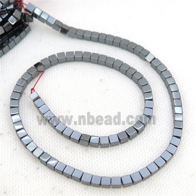 Hematite Cube Beads Black