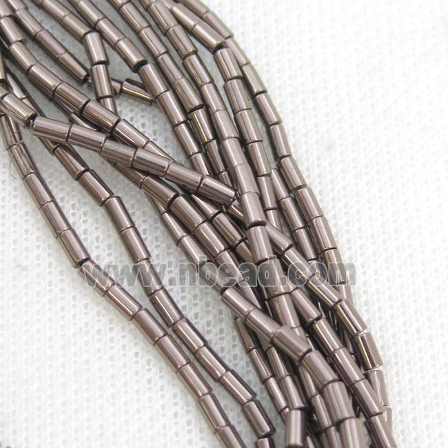 Chocolate Hematite Tube Beads