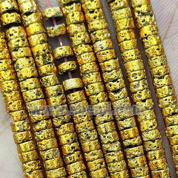 Hematite Heishi Beads Golden Electroplated