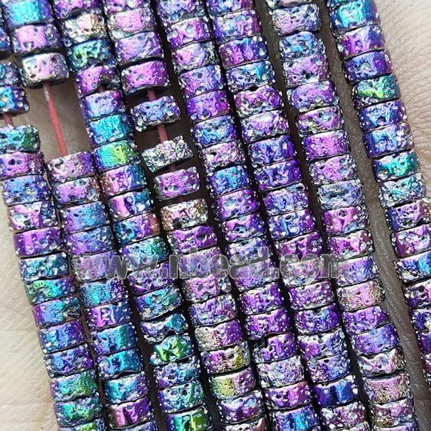 Hematite Heishi Beads Rainbow Electroplated