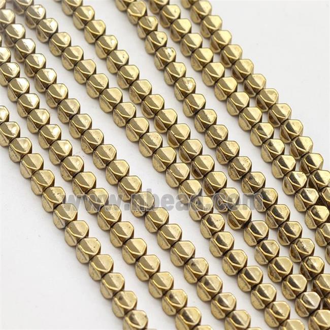 Hematite Carambola Beads Gold Plated