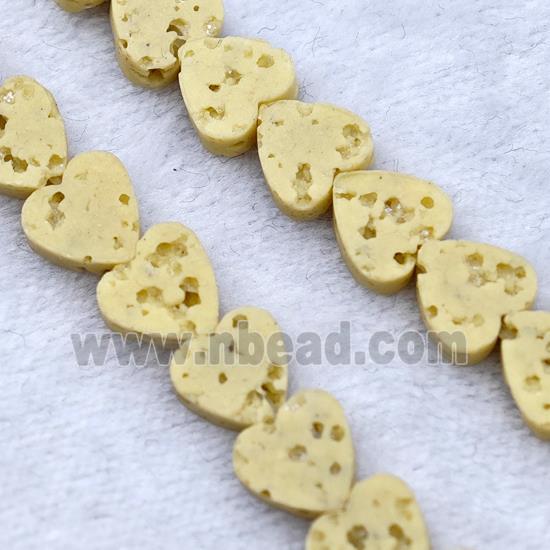 Yellow Lava Heart Beads