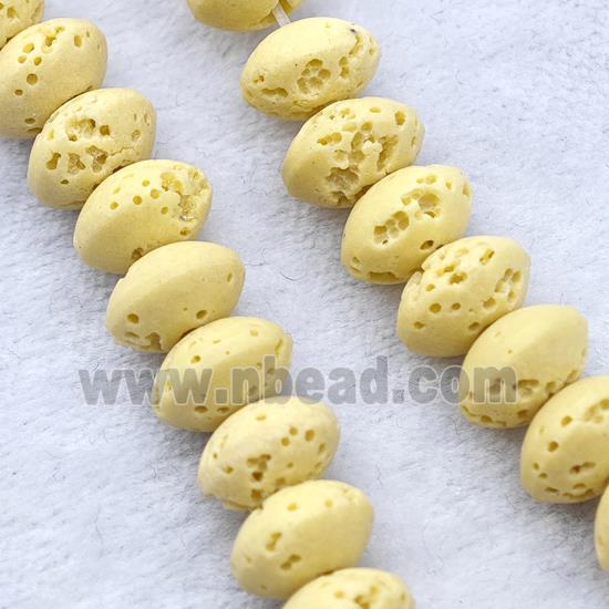 Yellow Lava Rondelle Beads Smooth