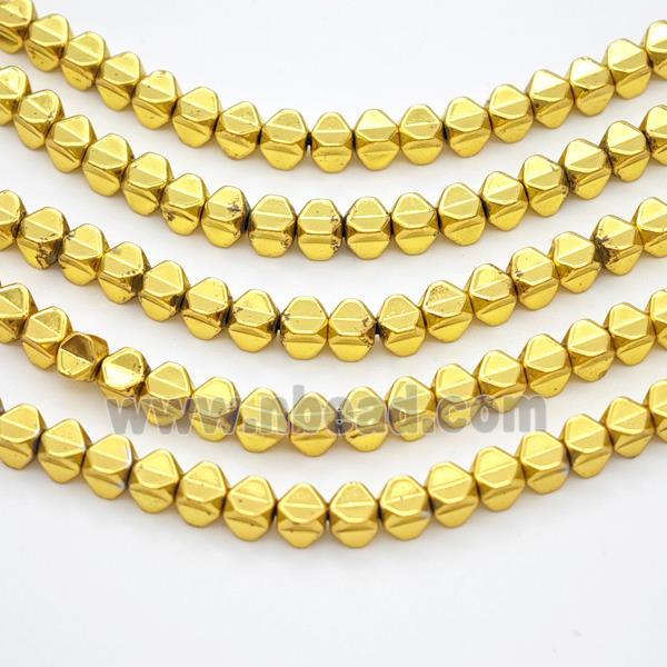 Hematite Carambola Beads Shiny Gold