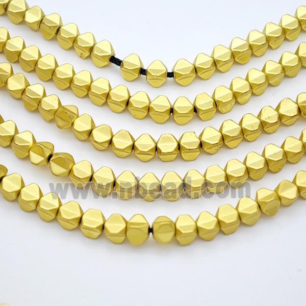 Hematite Carambola Beads Matte Gold