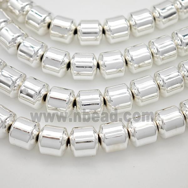 Hematite Tube Beads Shiny Silver