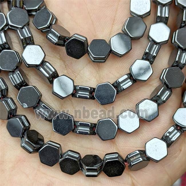 Black Hematite Hexagon Beads