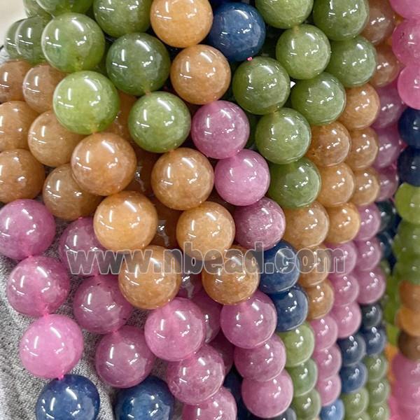 round Malaysia Jade Beads, mixed color