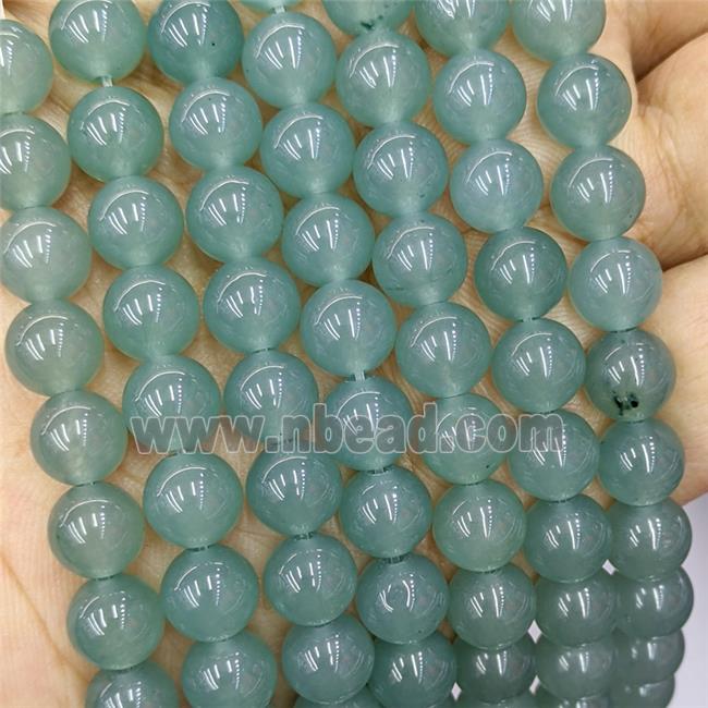 green Spong Jade Beads, round