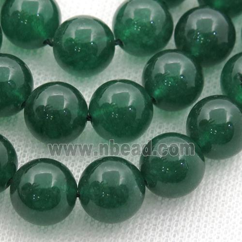 green Spong Jade Beads, round