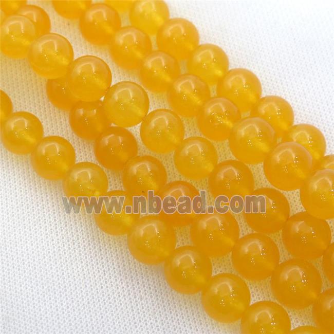 yellow Spong Jade Beads, round