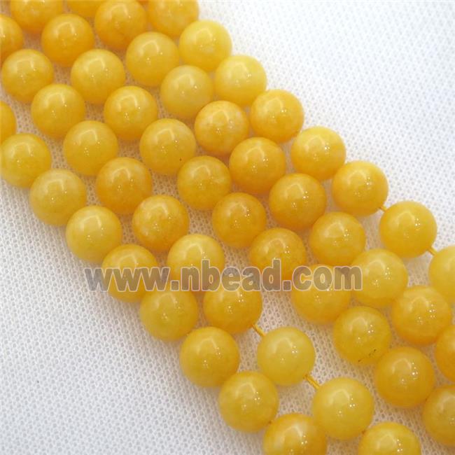 gold Spong Jade Beads, round