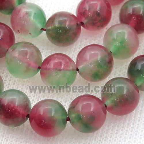 Dichromatic Spong Jade Beads, round