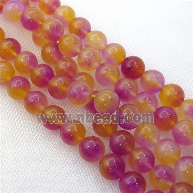 Dichromatic Spong Jade Beads, round