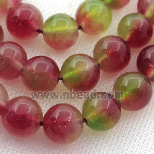 Dichromatic Spong Jade Beads, round