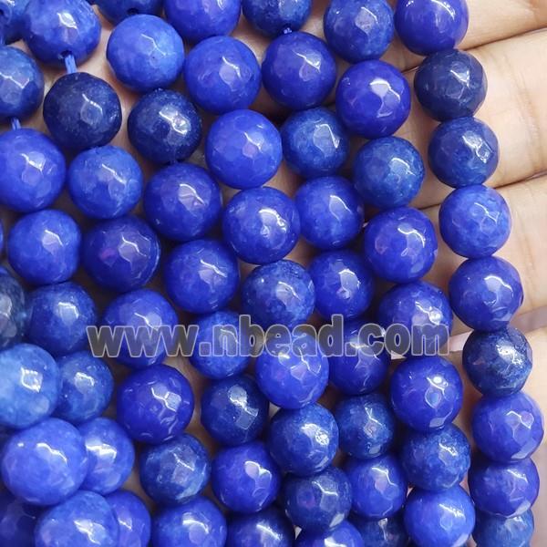 lapisblue Jade Beads, faceted round, b-grade