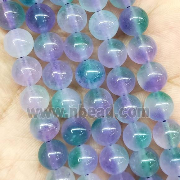 round Jade Beads, multicolor, dye