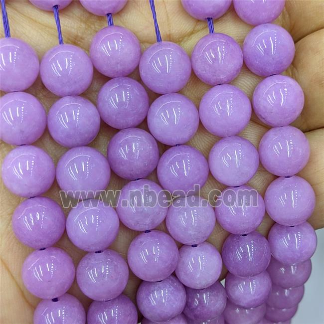 Lavender Spong Jade Beads Smooth Round