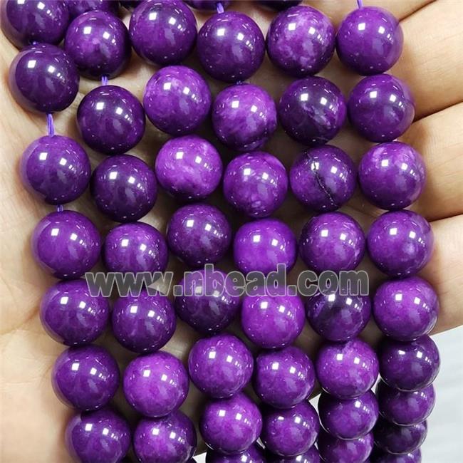 Purple Sugilite Beads Dye Smooth Round