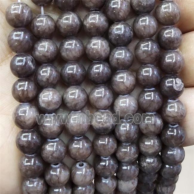 Natural Honey Jade Beads Coffee Dye Smooth Round