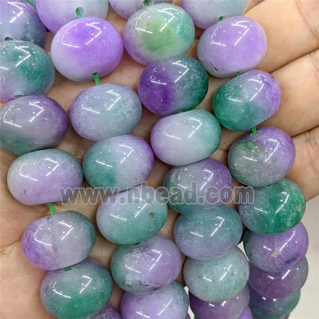 Jade Beads Smooth Rondelle Purple Green Dye