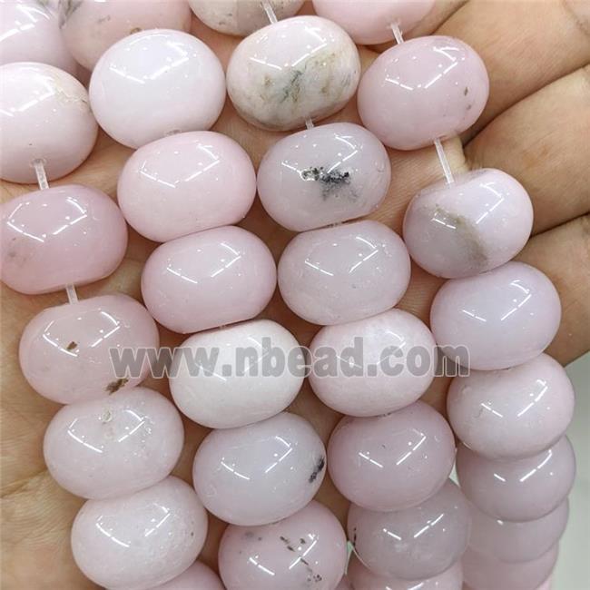 Natural Jade Beads Pink Dye Smooth Rondelle