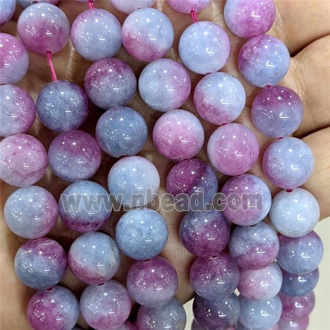 Natural Jade Beads Dye Smooth Round