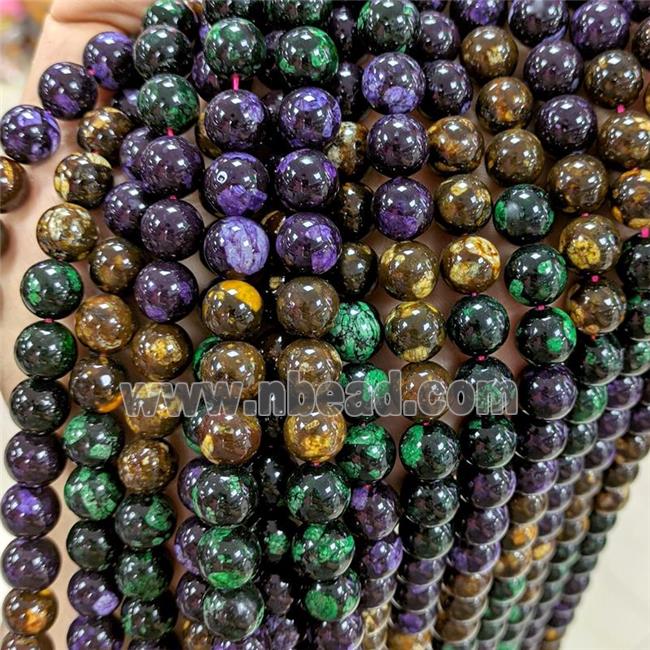 Jade Beads Dye Smooth Round Mixed Color