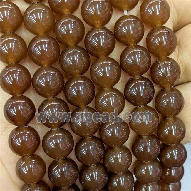 Jade Beads Chocolate Dye Smooth Round