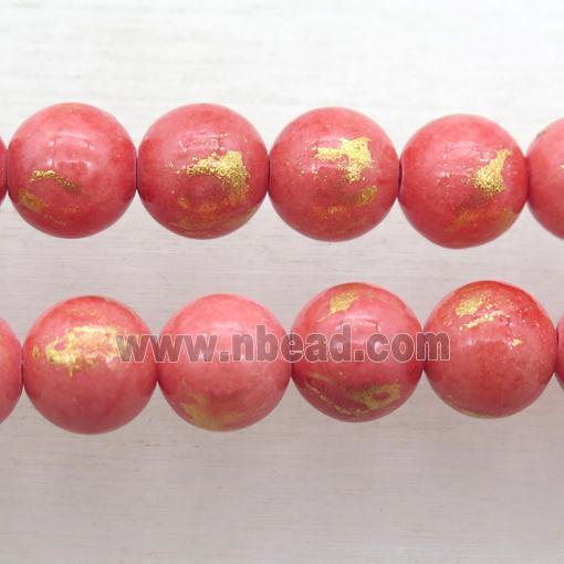 round pink JinShan Jade beads