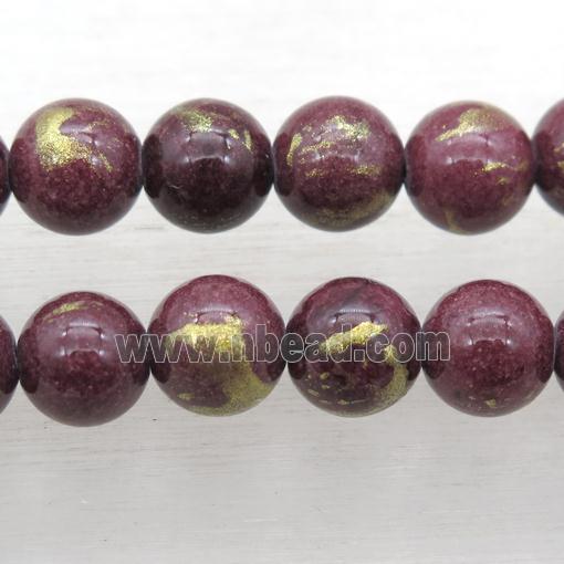 Liquor Red JinShan Jade beads, round