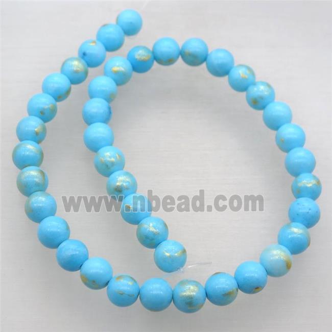 aqua JinShan Jade beads, round