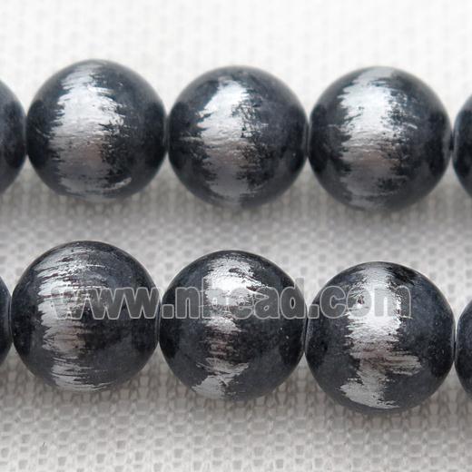 round deepgray Silvery Jade Beads