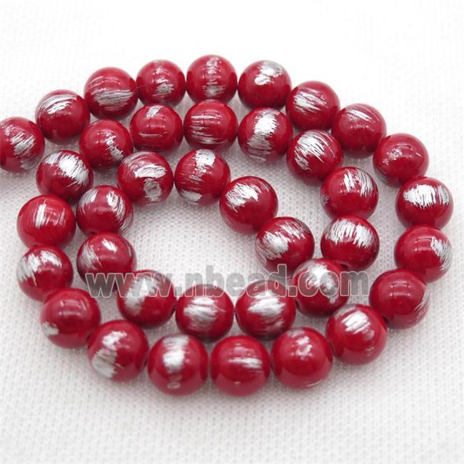 round red Silvery Jade Beads