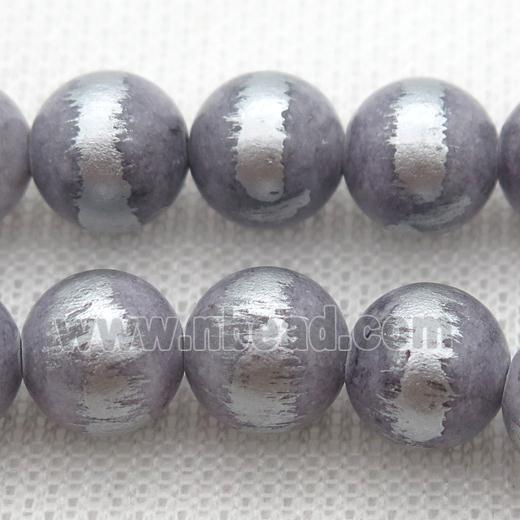 round gray Silvery Jade Beads