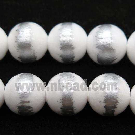 round white Silvery Jade Beads